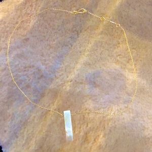 Serenity, stone necklace. Gold chain.